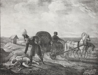 Kaiser Alexander I. hilft einer bedürftigen Person, 1820 von Carl von Hampeln