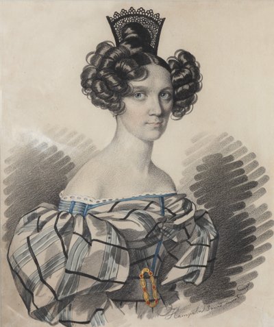 Porträt von Olga Nikolaevna Talyzina, geb. Zubova 1803-1882, frühe 1830er von Carl von Hampeln