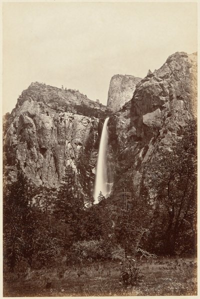 Bridal Veil Fall aus dem Kalifornien Fotoalbum von Carleton E. Watkins