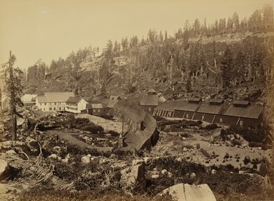 Gipfelstation mit Westende des Tunnels, C.P.R.R. von Carleton Watkins