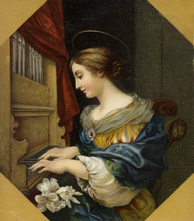 Heilige Cäcilia spielt die Orgel von Carlo Dolci
