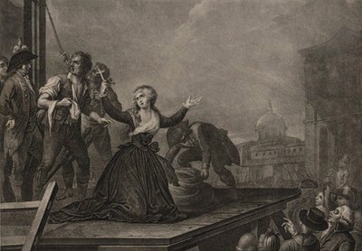 Madame Élisabeth de France, Schwester des Königs, vor der Guillotine am 10. Mai 1794, ca. 1795 von Carlo Lasinio