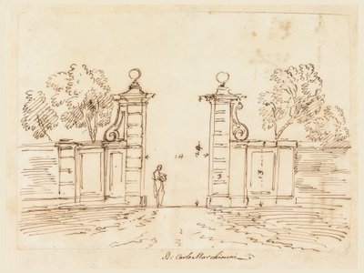 Entwurf für ein Tor einer Villa, 1750–55 von Carlo Marchionni