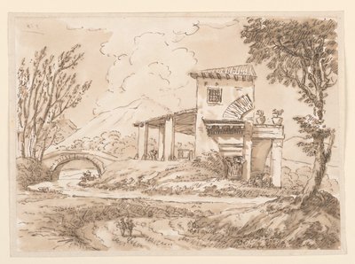 Landschaft mit Villa, 1750–60 von Carlo Marchionni
