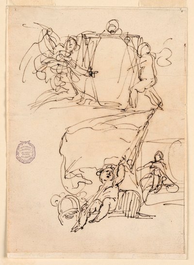 Drei Skizzen, vor 1775 von Carlo Marchionni