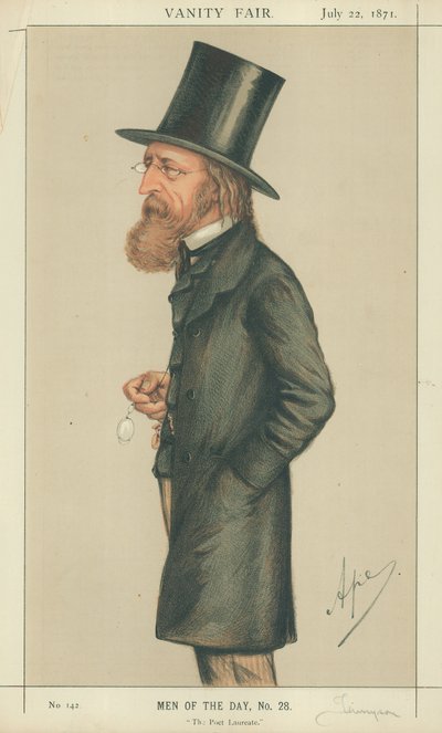 Alfred Tennyson, der Poet Laureate, 22. Juli 1871, Vanity Fair Karikatur von Carlo Pellegrini