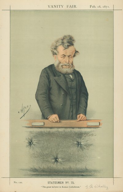 Mr. George Hammond Whalley, der große Gläubige des Katholizismus, 18. Februar 1871, Vanity Fair Karikatur von Carlo Pellegrini