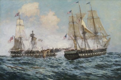 Gefechte zwischen der U.S. Fregatte Constitution und H.M.S. Java, 1896 von Carlton Theodore Chapman