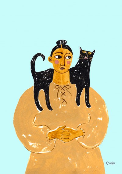 Volkskunst-Katzenbegleiter von Caroline Roberts