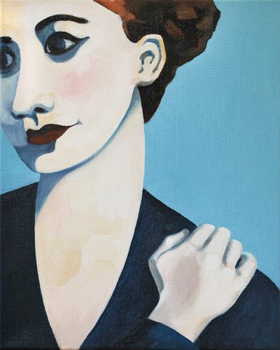 Nachdenkliche Blaue Frau von Caroline Roberts