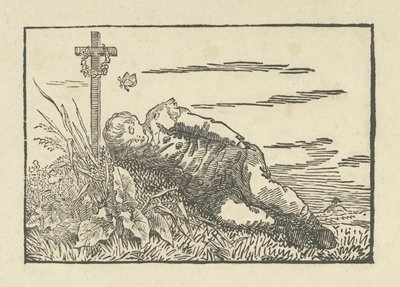 Schlafender Junge auf einem Grab, 1802 von Caspar David Friedrich