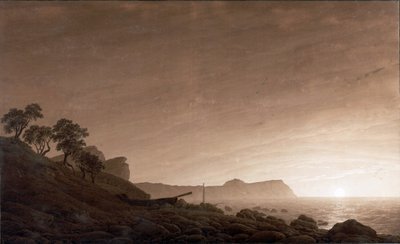 Blick auf Arkona mit aufgehendem Mond von Caspar David Friedrich