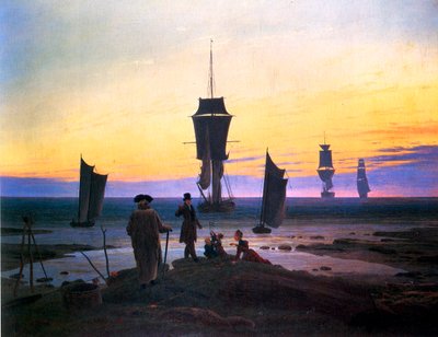 Die Lebensstufen (Strandbild, Strandszene in Wiek) von Caspar David Friedrich