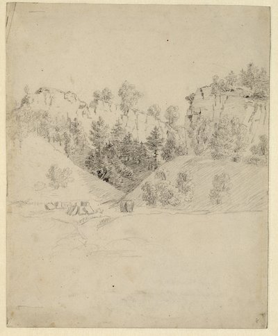 Landschaft mit einem Steinbruch von Caspar David Friedrich