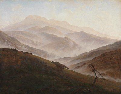 Riesengebirgslandschaft mit aufsteigendem Nebel von Caspar David Friedrich