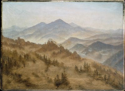 Berge im aufsteigenden Nebel von Caspar David Friedrich