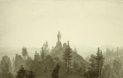 Statue der Madonna in den Bergen von Caspar David Friedrich
