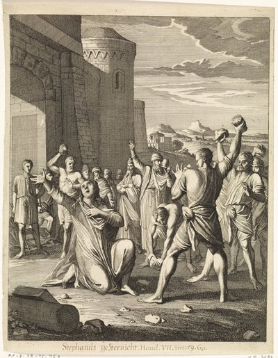 Steinigung des Stephanus vor den Toren Jerusalems von Caspar Luyken