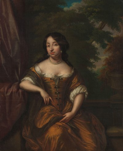 Porträt von Anna Maria Hoeufft (1646-1715), Ehefrau von Jan Boudaen Courten von Caspar Netscher (copy after)