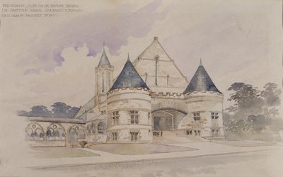 Vorstudie für ein Waffenhaus für die Shattuck School, Faribault, Minnesota von Cass Gilbert