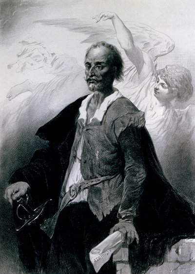 Porträt von Miguel de Cervantes Saavedra von Celestin Francois Nanteuil