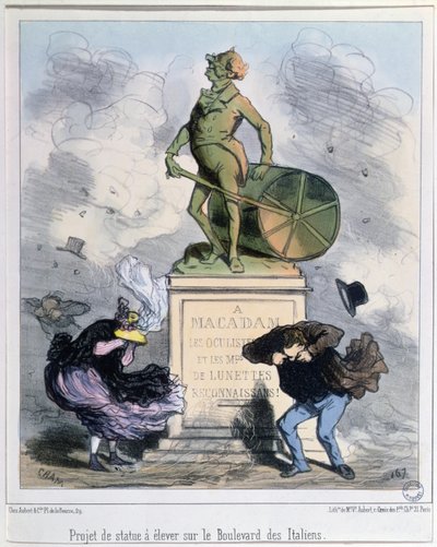 Projekt zur Errichtung einer Statue zu Ehren von Macadam am Boulevard des Italiens, Paris von Amédée de Noé