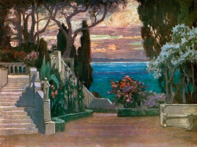 Zwölfte Nacht: Die Terrasse von Olivias Haus (von Mr. Joseph Harker) von Charles A. Buchel