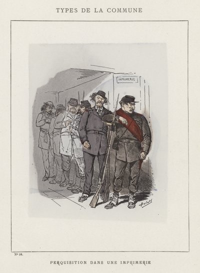Durchsuchung in einer Druckerei von Charles Albert d Arnoux Bertall