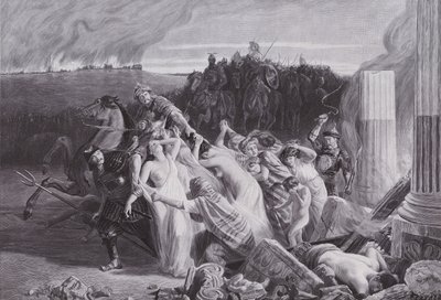 Gallier von den Hunnen entführt von Charles Alexandre Coessin de la Fosse