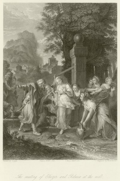 Das Treffen von Eliezer und Rebekka am Brunnen von Charles Antoine Coypel