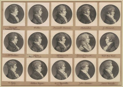 Saint-Mémin Sammlung von Porträts, Gruppe 45 von Charles B. J. Févret de Saint Mémin