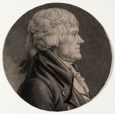 Thomas Jefferson, veröffentlicht 1806 von Charles Balthazar Julien Févret de Saint Mémin