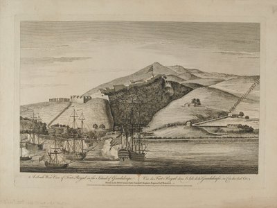Südansicht von Fort Royal auf der Insel Guadeloupe?, ca. 1759 von Charles Benazech