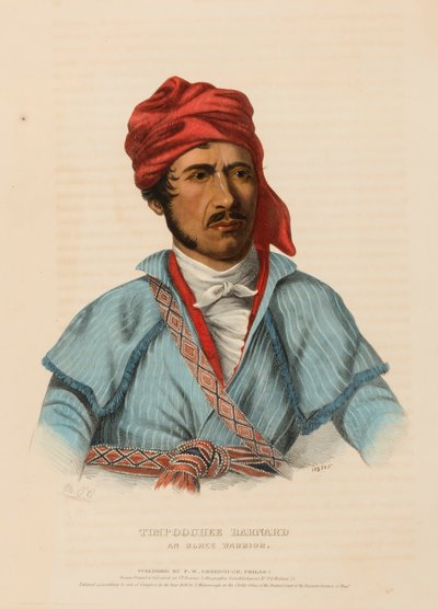 TIMPOOCHEE BARNARD. EIN UCHEE KRIEGER., aus der Geschichte der Indianerstämme Nordamerikas von Charles Bird King