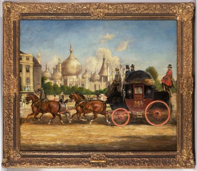 Der London-Brighton Postkutsche vor dem Royal Pavilion, Brighton von Charles Cooper Henderson
