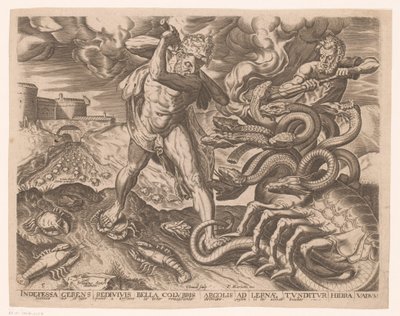 Herkules besiegt die Hydra von Lerna von Charles David