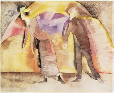 Vaudeville - Frau und Mann auf der Bühne, 1917 von Charles Demuth