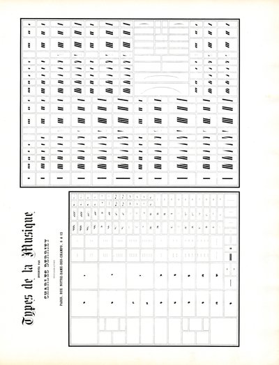 Typografische Musikzeichen für den Notensatz von Charles Derriey