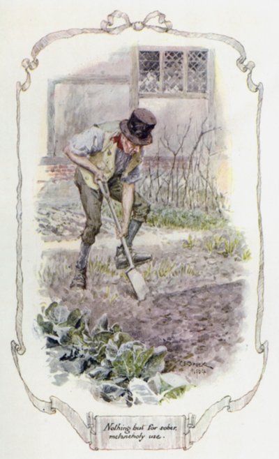 Nichts als für nüchterne Melancholie (Farblithografie) von Charles Edmund Brock