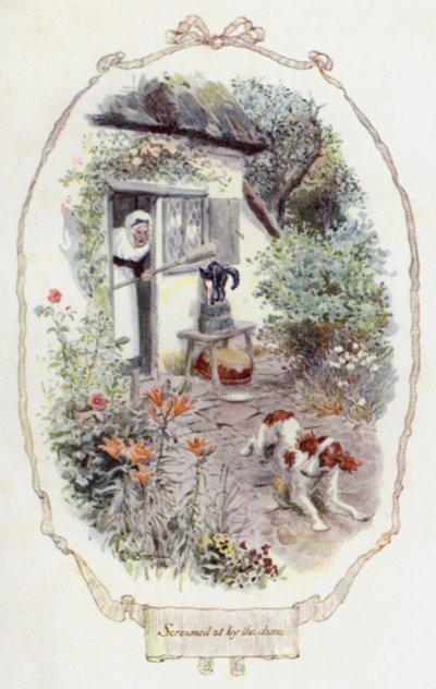 Von der Dame angeschrien (Farblithografie) von Charles Edmund Brock