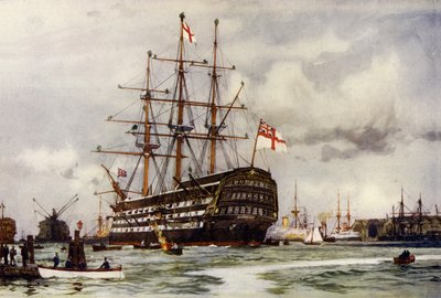 Die Victory in Portsmouth, kam im November 1812 aus dem letzten Einsatz in den Hafen von Charles Edward Dixon