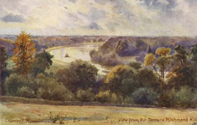Themse: Blick von der Terrasse Richmond Hill von Charles Edwin Flower