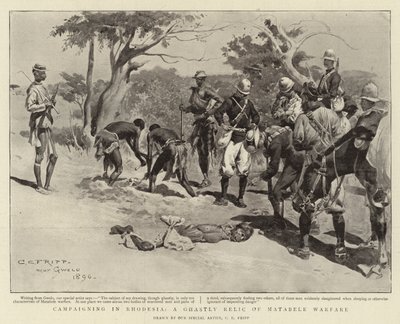 Kampagne in Rhodesien, ein schreckliches Relikt der Matabele-Kriegsführung von Charles Edwin Fripp