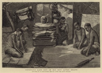 Cetewayo in seiner Hütte nach dem Tod von Charles Edwin Fripp