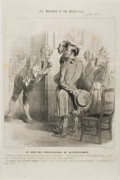Kostenloser Arztbesuchstag (Tafel 16) von Charles Emile Jacque