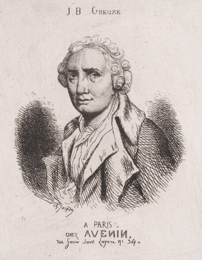 Porträt von J.B. Greuze von Charles Emile Jacque
