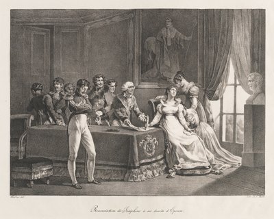 Josephine verzichtet auf ihre Rechte, frühes 19. Jahrhundert von Charles Etienne Pierre Motte