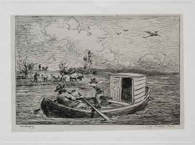Die Bootsfahrt: Le Mot de Cambronne Das Schimpfwort, 1861 von Charles Francois Daubigny