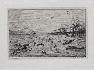 Die Bootsfahrt: Freude der Fische über die Abreise des Schiffsjungen (Die Fische) von Charles Francois Daubigny