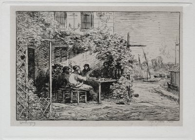 Die Bootsfahrt: Das Mittagessen vor dem Einschiffen in Asnières von Charles Francois Daubigny